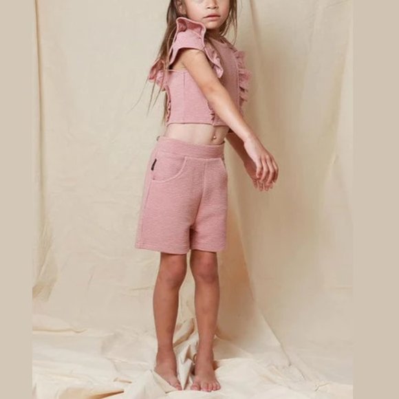 NWT Tiny Tribe Girls Dusty Rose Textured Short 6 - Picture 3 of 9
